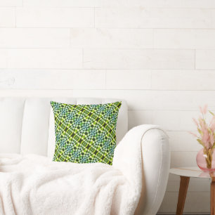 Coussin Abstrait Motif vert amusant Jouer