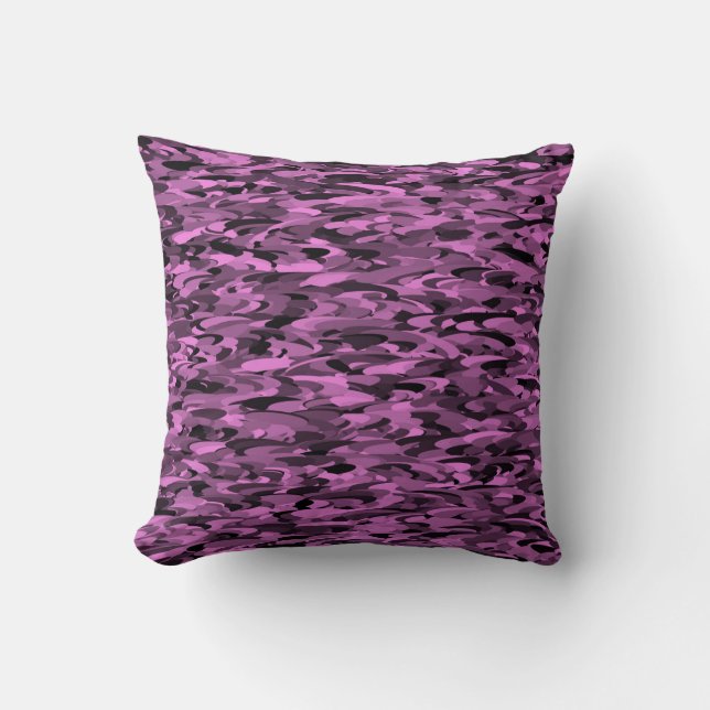 Coussin Abstrait Motif violet noir (Recto)