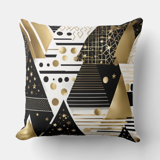 coussin abstrait or et triangles noirs (Recto)