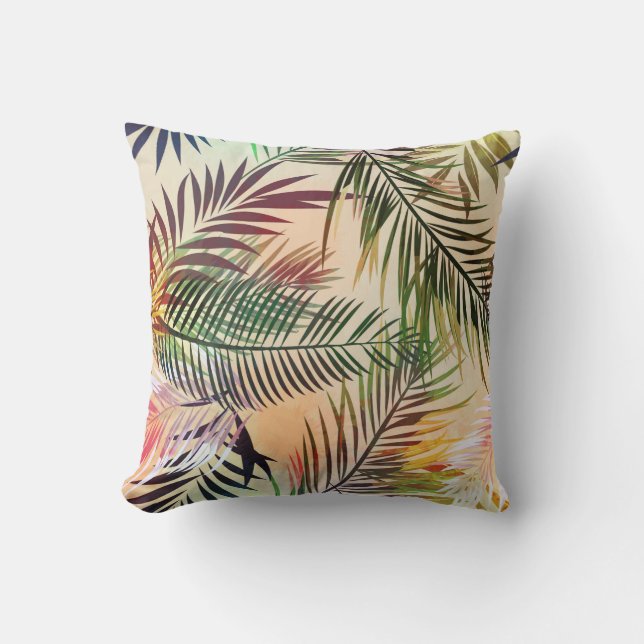 Coussin Abstrait plante tropical motif. Illustration vinta (Recto)