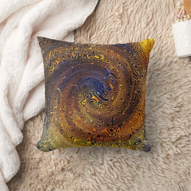 Coussin Abstrait Psychedelic Swirl Motif Colorful Art (Couverture)