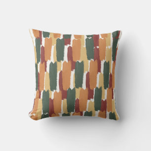 Coussin Abstrait rayure peinte teintes méditerranéennes mo