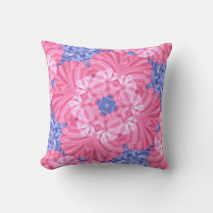Coussin Abstrait rose et bleu