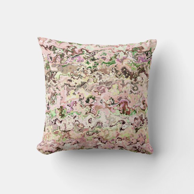 Coussin Abstrait rose et vert (Recto)