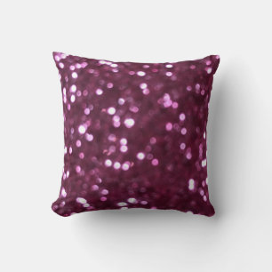 Coussin Abstrait rose, lumières déconcentrées bokeh.