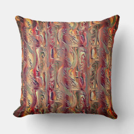 Coussin Abstrait sculpté en dégradé saumon et rouge