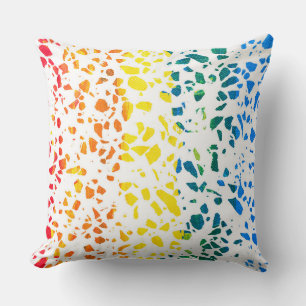 Coussin Abstrait Terrazzo Mosaic coloré Rainbow Motif