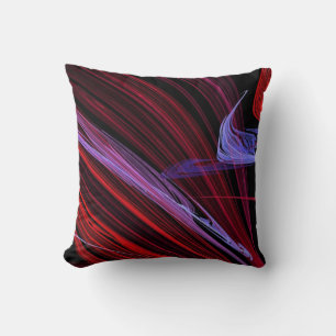 Coussin Abstrait texturé rouge et noir réversible