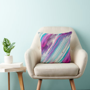 Coussin Abstrait Turquoise pourpre