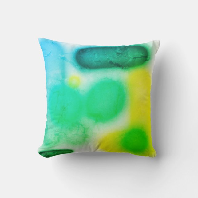 Coussin Abstrait Turquoise Vert (Recto)
