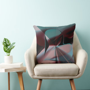 Coussin Abstrait verdâtre pour brun les chemins vers le co