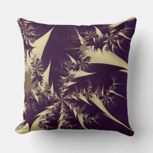 Coussin Abstrait violet et beige fractal