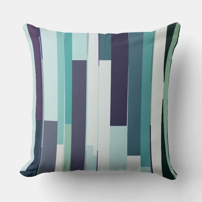 Coussin Abstrait violet, vert et turquoise (Recto)