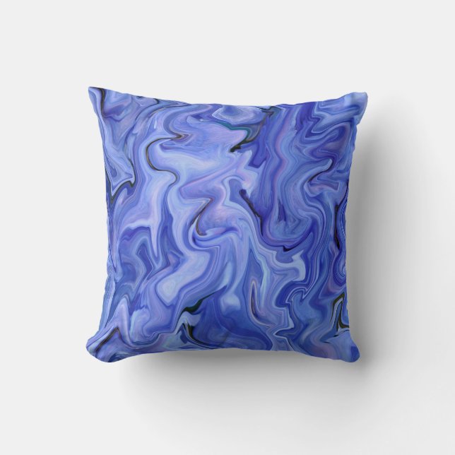 Coussin Abstraite de soie bleue (Recto)