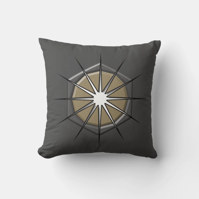 Coussin Abstraite étoile 12 points avec formes intérieures (Recto)