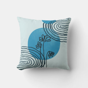 Coussin Abstraite feuille tropicale contemporaine du milie