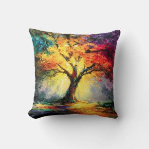 Coussin Abstraite nature spirituelle Arbre de vie