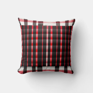 Coussin Abstraite Rouge Noir Plaid Collection moderne