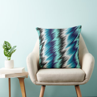 Coussin Abstraite turquoise, violette et noire