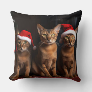 Coussin Abyssinian près de la cheminée Noël