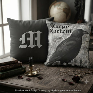 Coussin Academia Sombre Onyx Gothique Corbeau