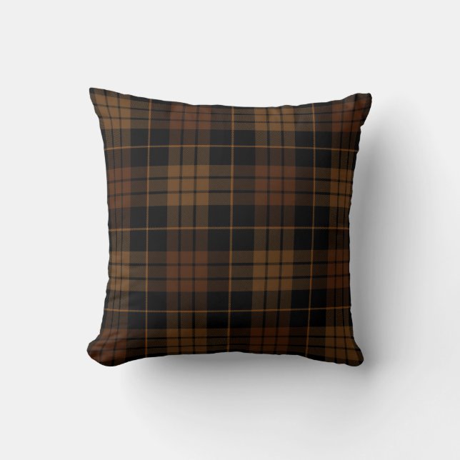 Coussin Académie sombre Vichy marron (Recto)