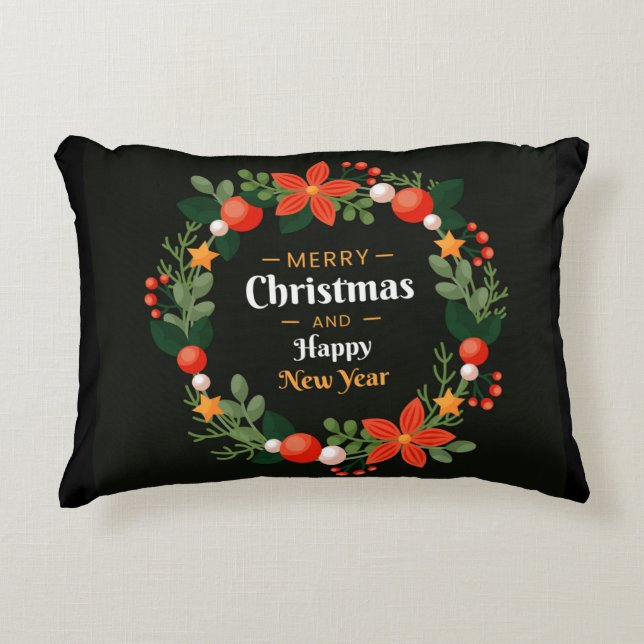 Coussin Accent Avec Fer Botanique De Noël (Devant)