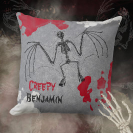 Coussin Accent de Halloween squelette de chauve-souris got
