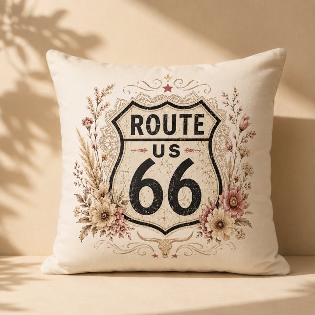 Coussin Accent de la route mère florale boho (Créateur téléchargé)