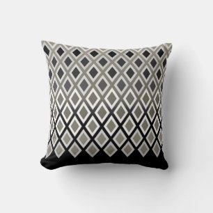 Coussin Accent de motif de Taupe moderne et de diamant