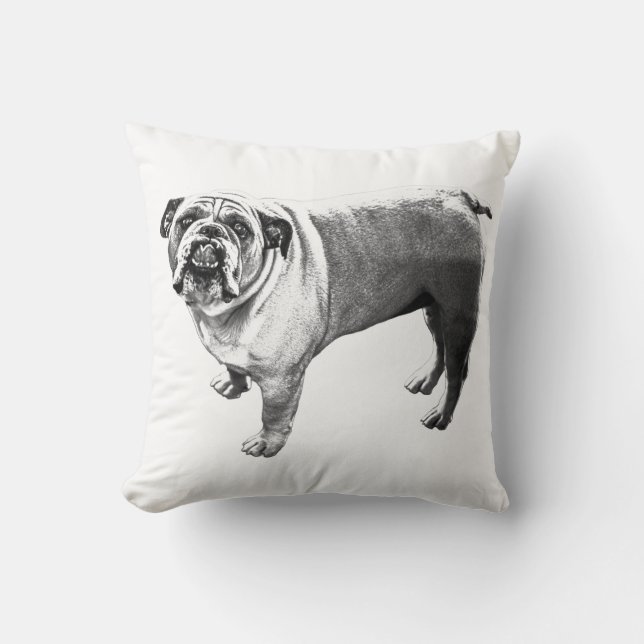 Coussin Accentuation de Bulldog Côté Coeur (Recto)