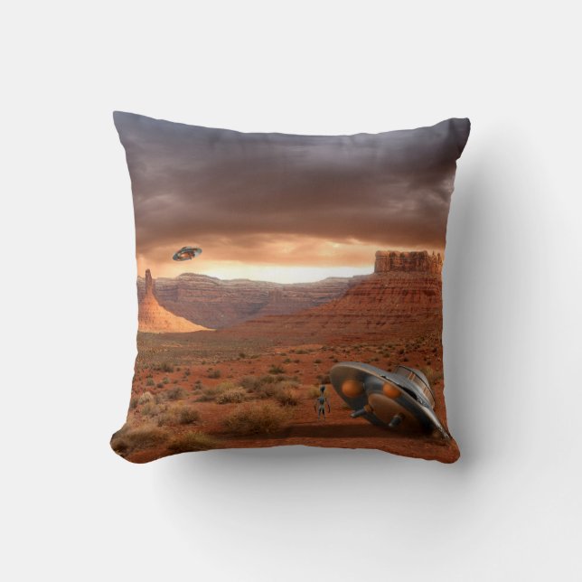 Coussin Accident d'UFO dans le désert avec la délivrance (Recto)