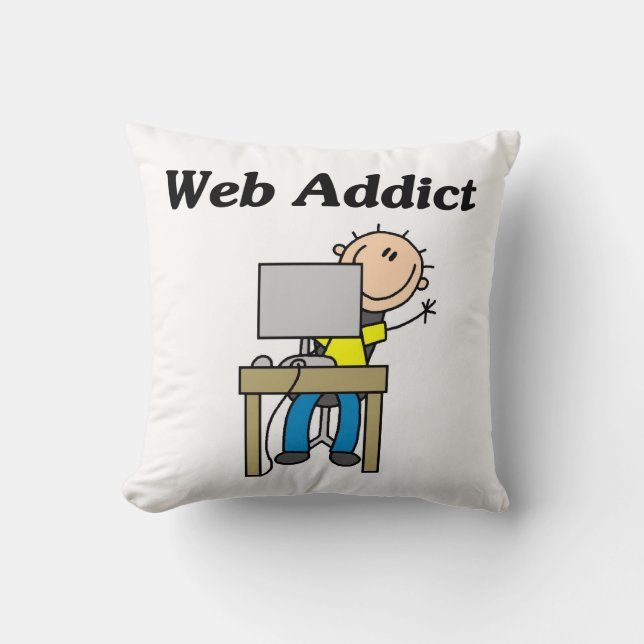 Coussin Accro du Web (Recto)