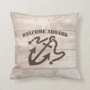 Coussin Accueil à bord de carreau nautique de planche en