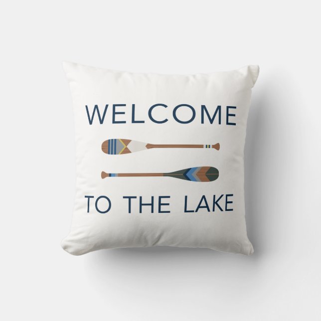 Coussin Accueil au carreau de palette peint par lac (Recto)
