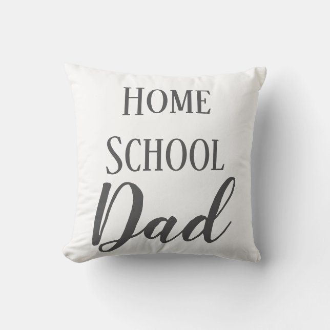 Coussin Accueil École Papa gris et blanc (Recto)