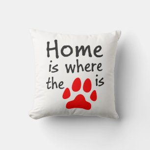 Coussin Accueil est l'endroit où l'empreinte de patte est 