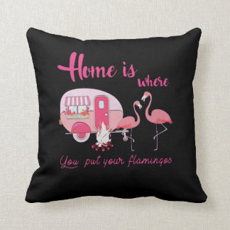 Coussin Accueil Est L'Endroit Où Vous Mettez Vos Flamants 