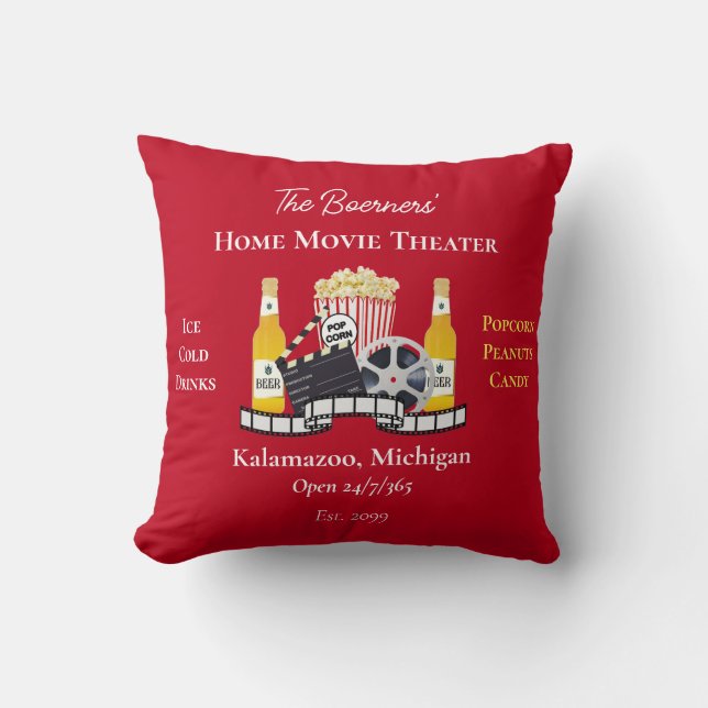 Coussin Accueil Film Théâtre Popcorn Clapperboard Film (Recto)