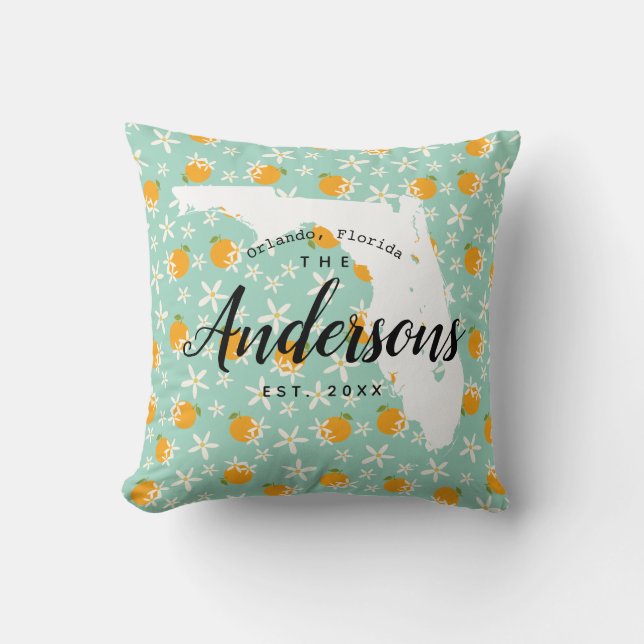 Coussin Accueil Fleur de l'État Floride Orange Blossom (Recto)