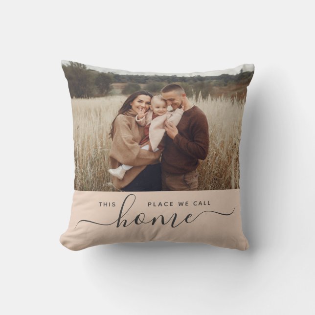 Coussin Accueil moderne Simple Script Photo (Recto)
