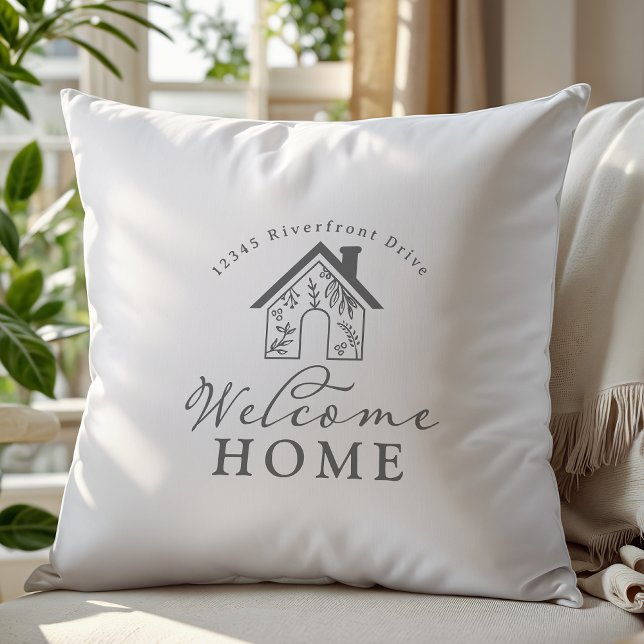 Coussin Accueil personnalisé Adresse personnelle Nouveau A (Créateur téléchargé)