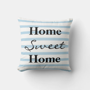 Coussin Accueil personnalisé rayé Sweet Home