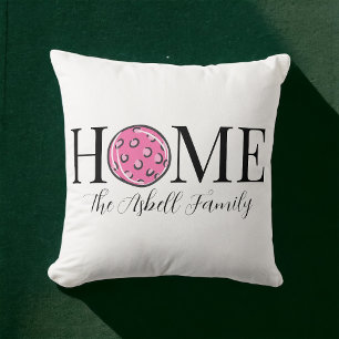 Coussin Accueil Pickleball rose Nom de famille Pillow Pill
