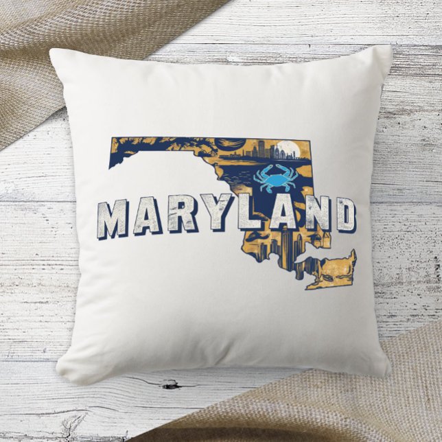 Coussin Accueil State Retro Color Maryland (Créateur téléchargé)