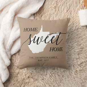 Coussin Accueil Sweet Home VW État Famille Nom de famille