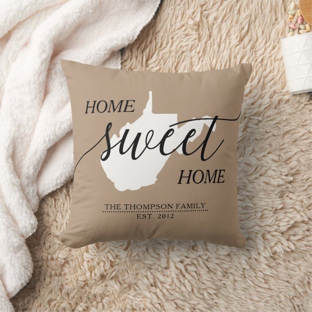 Coussin Accueil Sweet Home VW État Famille Nom de famille  (Couverture)