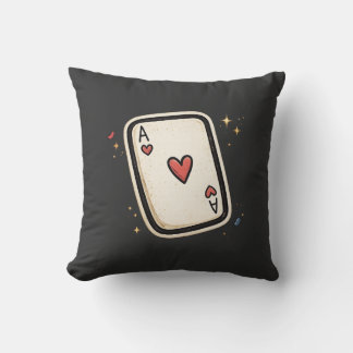 Coussin Ace of Hearts Minimal Playing Card Art