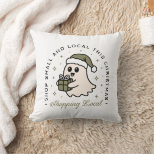 Coussin Acheter petit et local ce vert de Noël