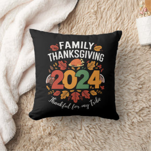 Coussin Action de grâce en famille 2024 Merci pour ma trib